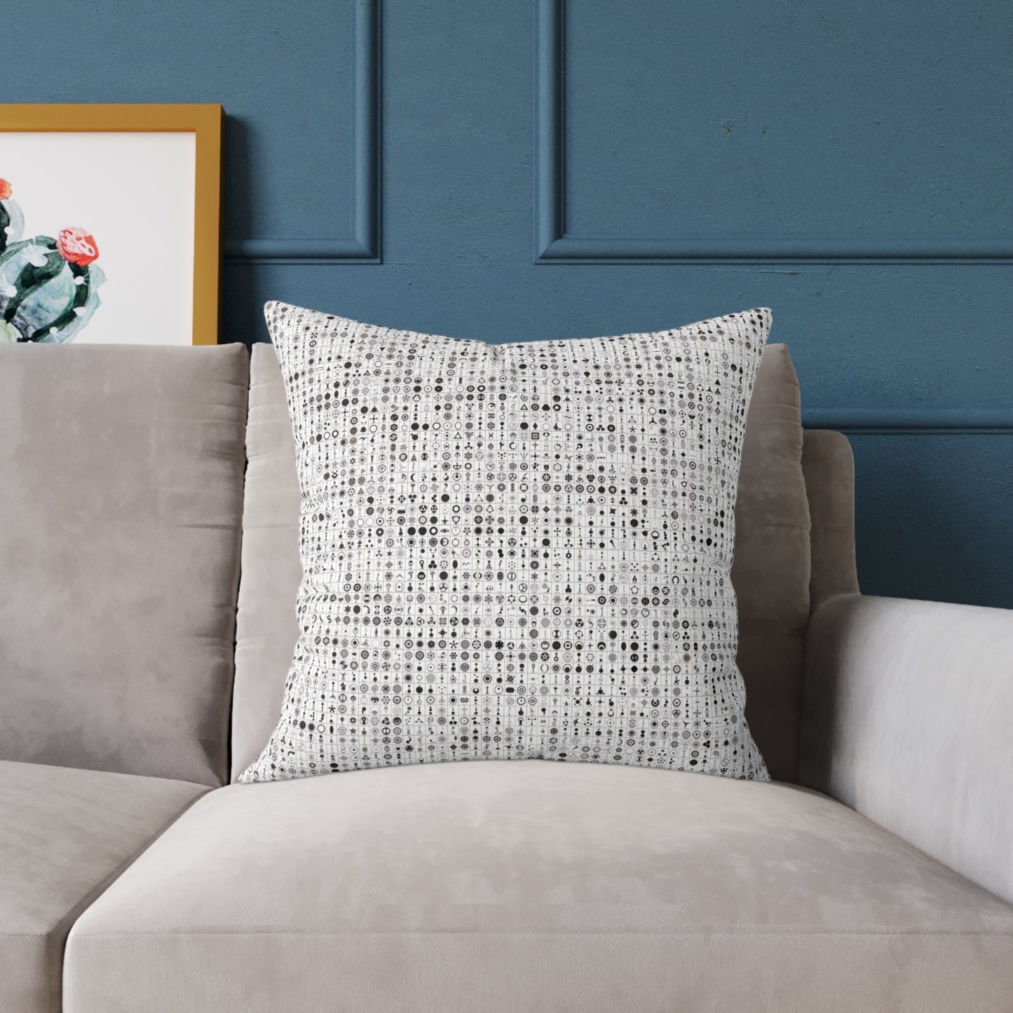 Crop Circles Square Poly Canvas Pillow - Modern Minimalist Home Decor, Cushion for Living Room, Cozy Throw Pillows, Gift for Housewarming