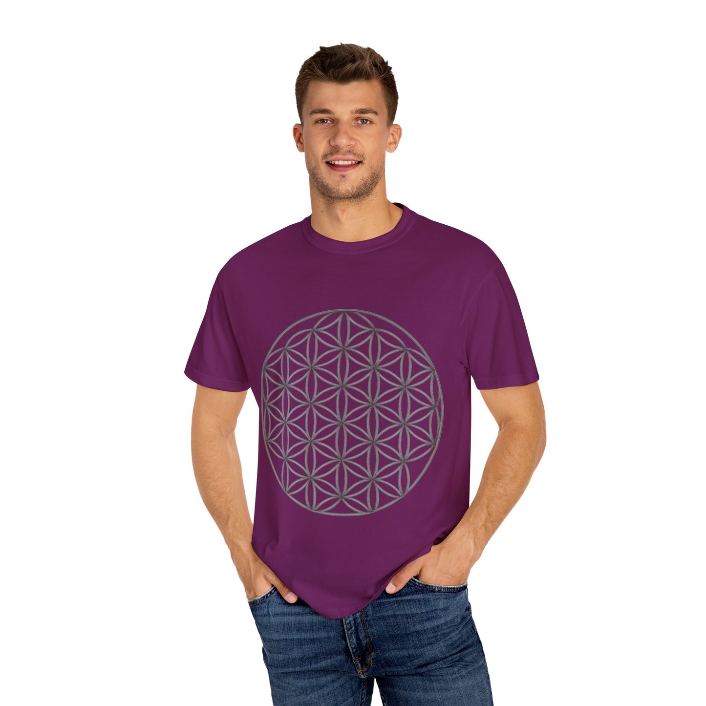 Flower of Life Unisex T-shirt - Mindful Gift, Spiritual Apparel, Cosmic Vibes, Meditation Shirt, Eco-friendly Fashion