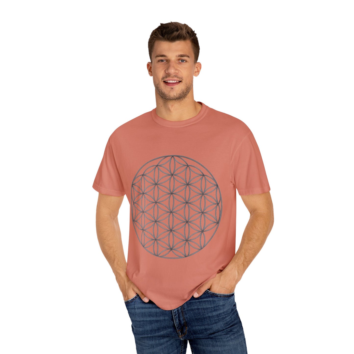 Flower of Life Unisex T-shirt - Mindful Gift, Spiritual Apparel, Cosmic Vibes, Meditation Shirt, Eco-friendly Fashion