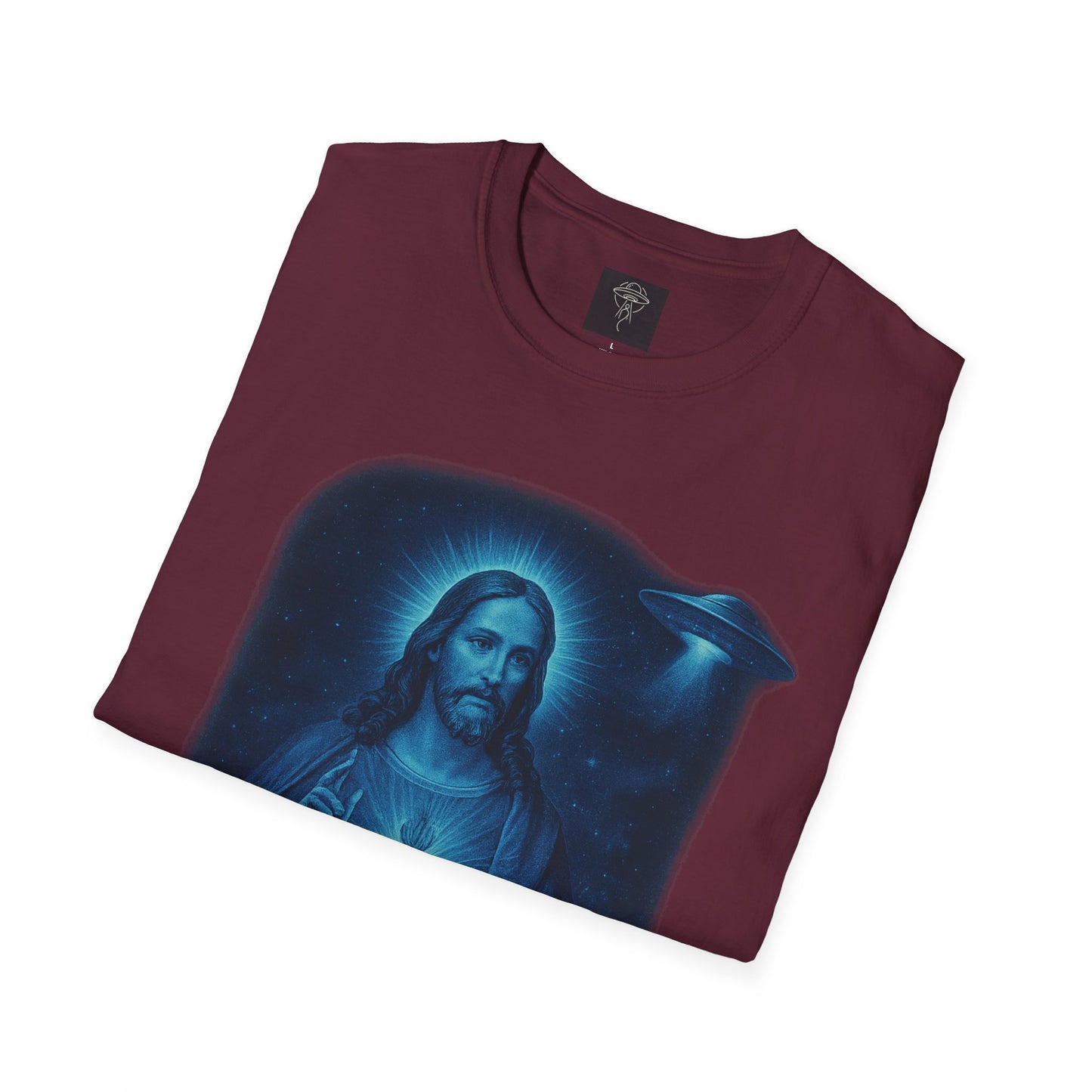 Sacred Glow Unisex T-Shirt, Spiritual Tee, Jesus Graphic Shirt, Inspirational Apparel, Christian Gift, Casual Wear, UFO
