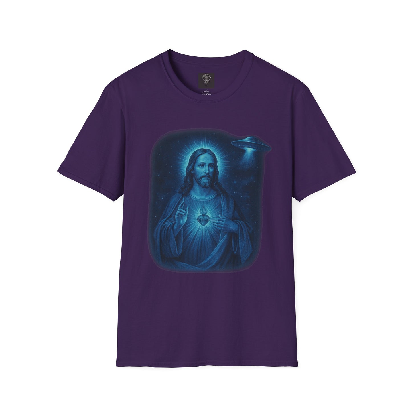 Sacred Glow Unisex T-Shirt, Spiritual Tee, Jesus Graphic Shirt, Inspirational Apparel, Christian Gift, Casual Wear, UFO
