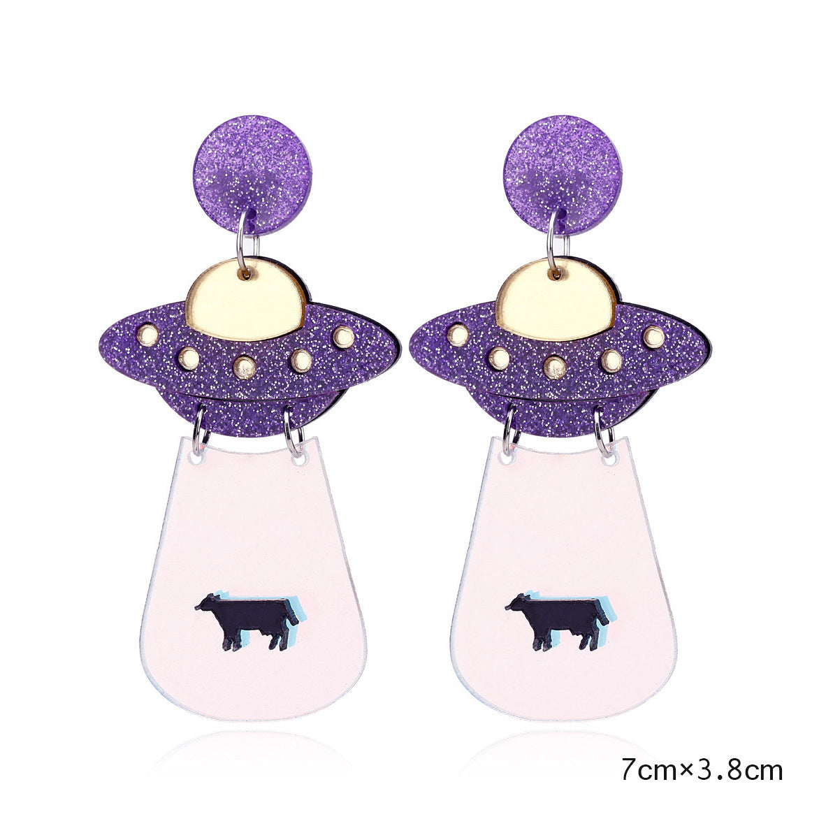 🛸 UFO Alien Drop Earrings – Playful Signals from the Stars