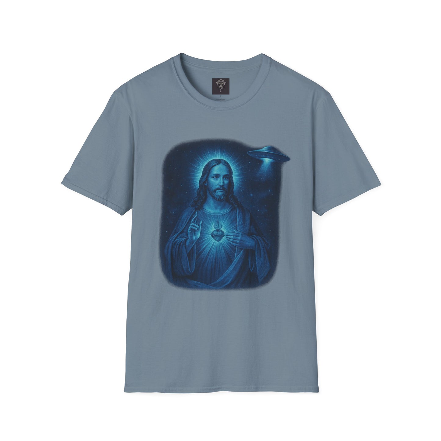 Sacred Glow Unisex T-Shirt, Spiritual Tee, Jesus Graphic Shirt, Inspirational Apparel, Christian Gift, Casual Wear, UFO