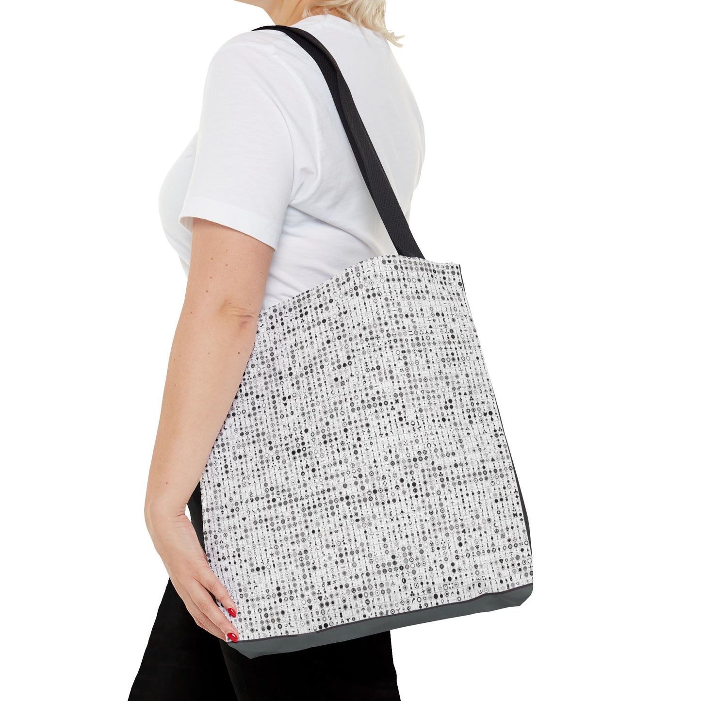 Crop Circles Chic Patterned Tote Bag, Stylish Reusable Shopping Bag, Trendy Canvas Tote, Eco-Friendly Carry-All, Perfect Gift for Any Occasion