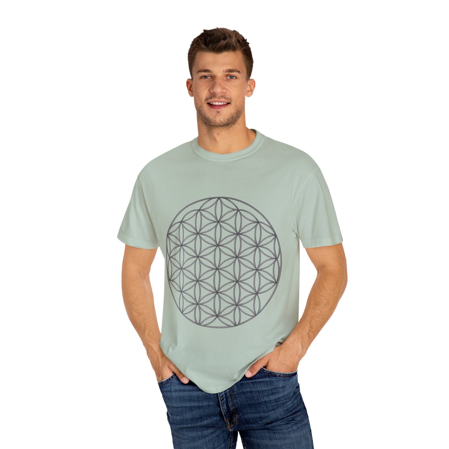 Flower of Life Unisex T-shirt - Mindful Gift, Spiritual Apparel, Cosmic Vibes, Meditation Shirt, Eco-friendly Fashion