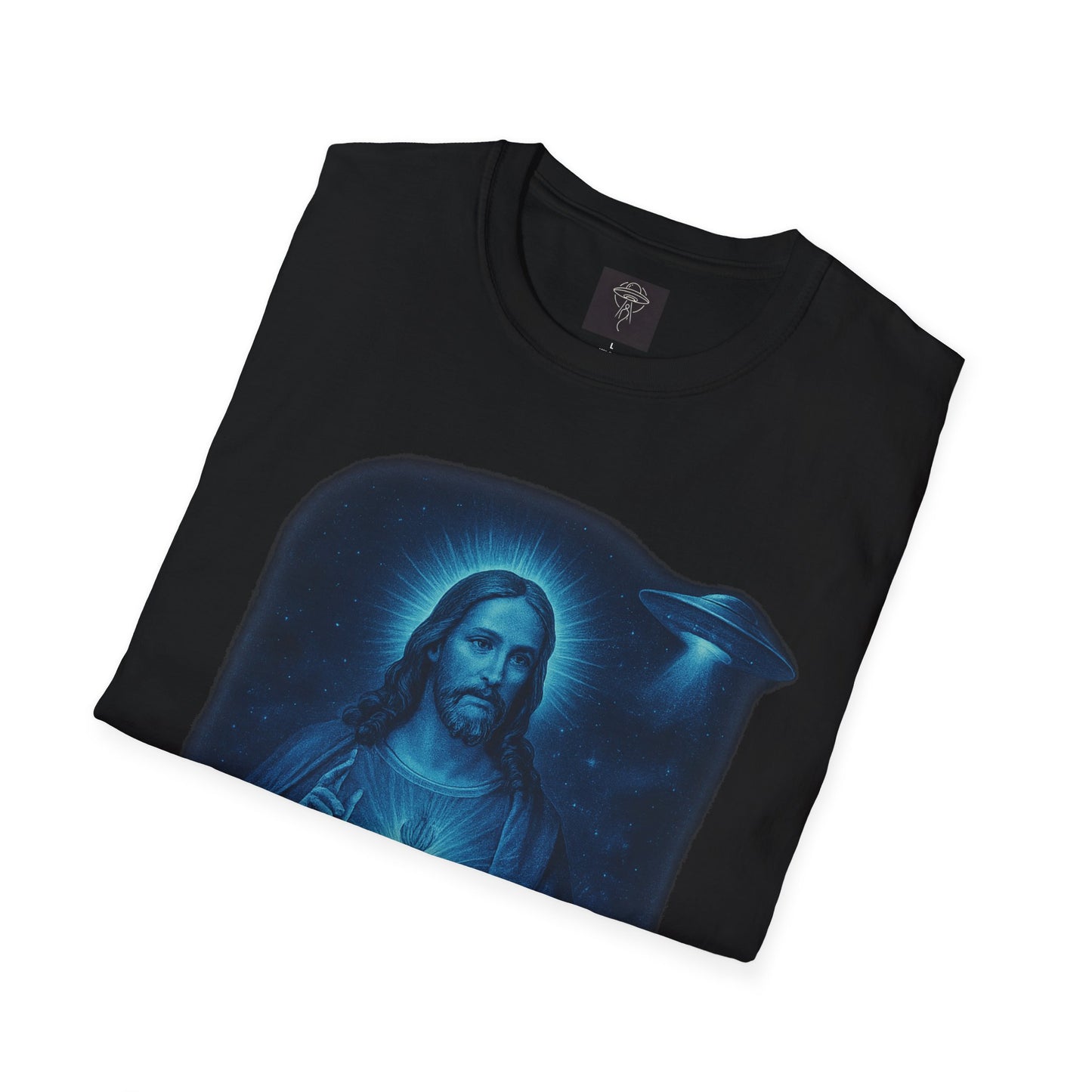 Sacred Glow Unisex T-Shirt, Spiritual Tee, Jesus Graphic Shirt, Inspirational Apparel, Christian Gift, Casual Wear, UFO