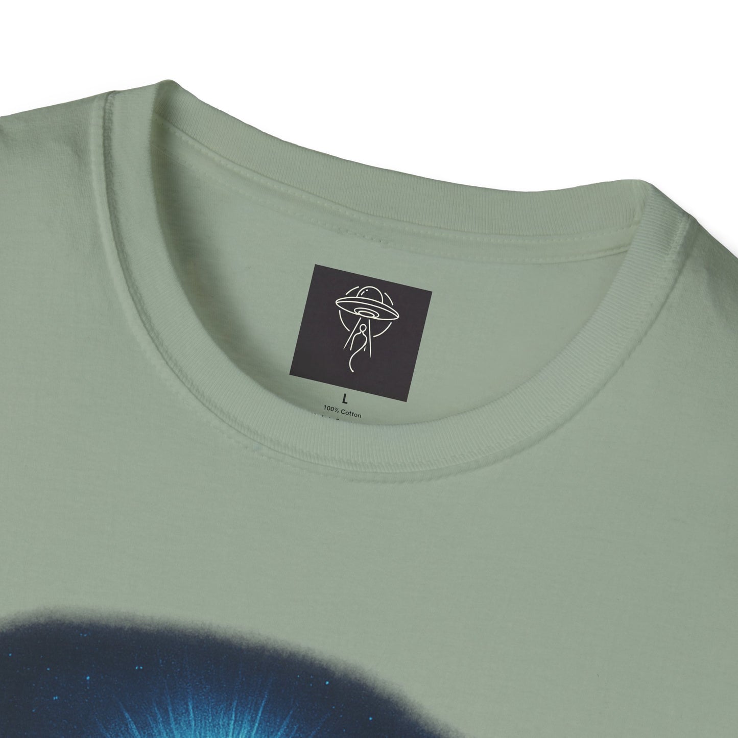 Sacred Glow Unisex T-Shirt, Spiritual Tee, Jesus Graphic Shirt, Inspirational Apparel, Christian Gift, Casual Wear, UFO