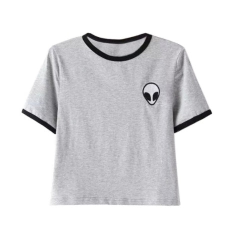 Classic Alien Head Crop Tee – Manches Courtes