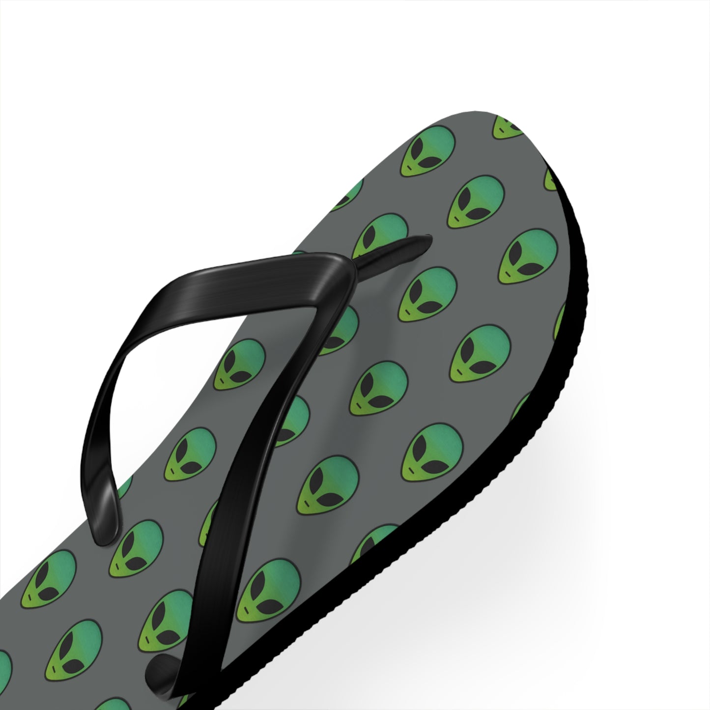 Alien Print Flip Flops, Summer Beach Sandals, Fun Footwear, Vacation Accessories, Unique Gift for UFO Lovers