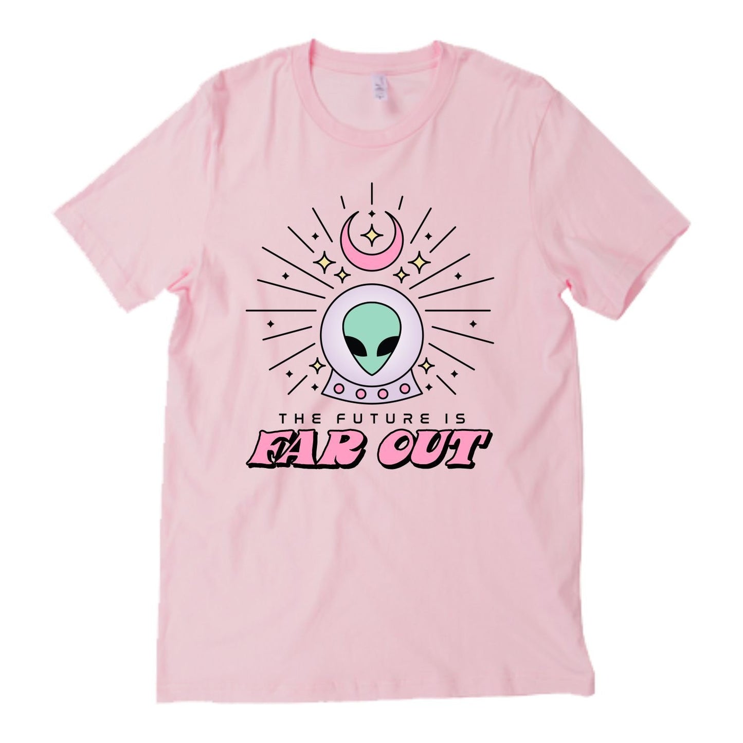 💗 Pink & White Alien Tee – The Soft Side of the Signal