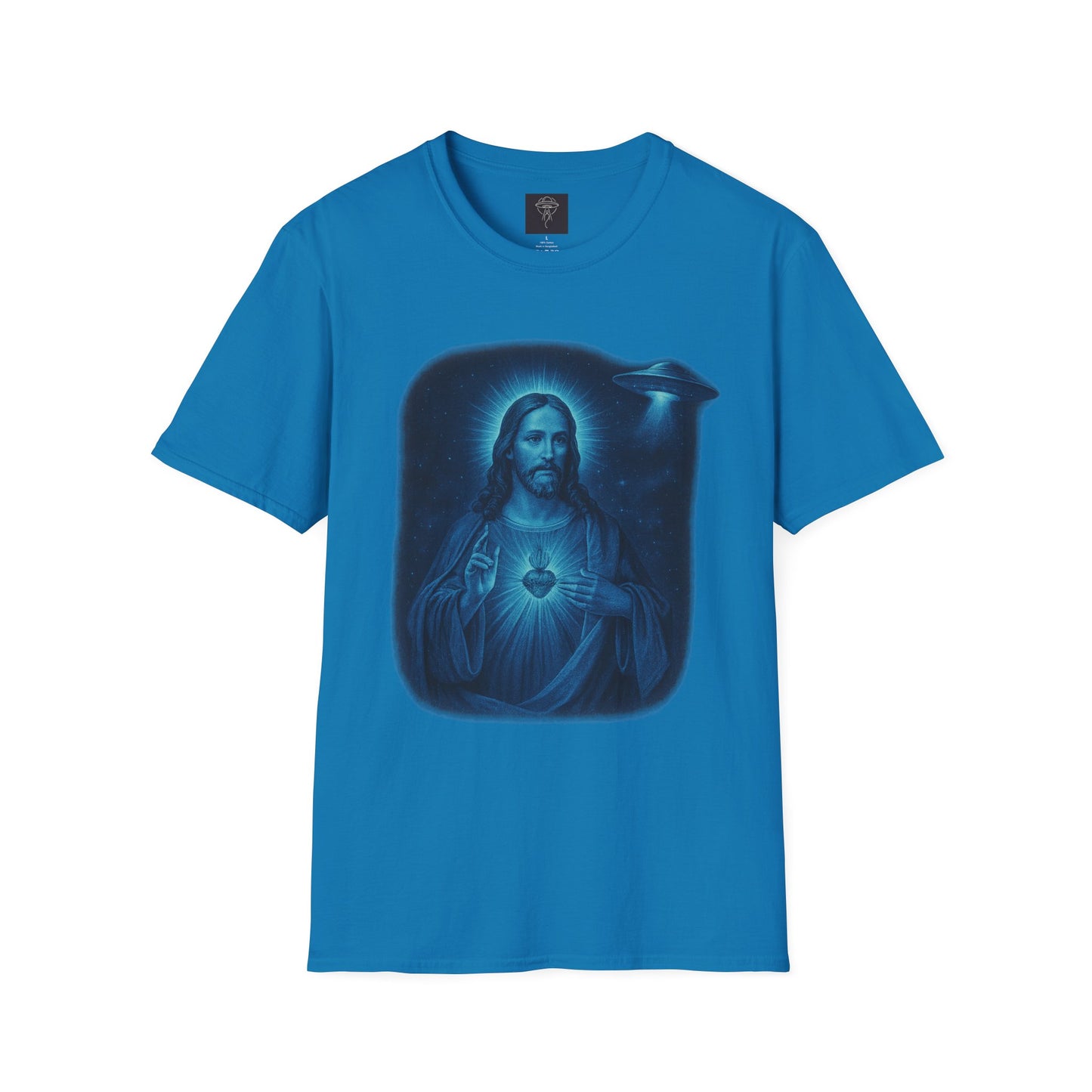 Sacred Glow Unisex T-Shirt, Spiritual Tee, Jesus Graphic Shirt, Inspirational Apparel, Christian Gift, Casual Wear, UFO