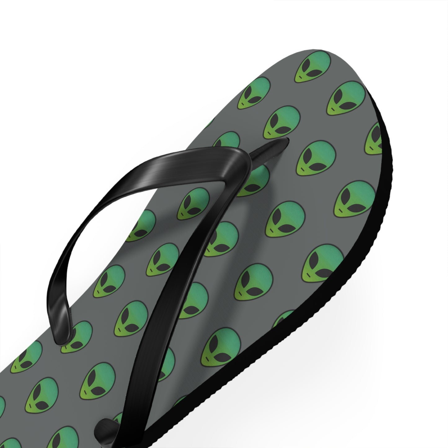 Alien Print Flip Flops, Summer Beach Sandals, Fun Footwear, Vacation Accessories, Unique Gift for UFO Lovers