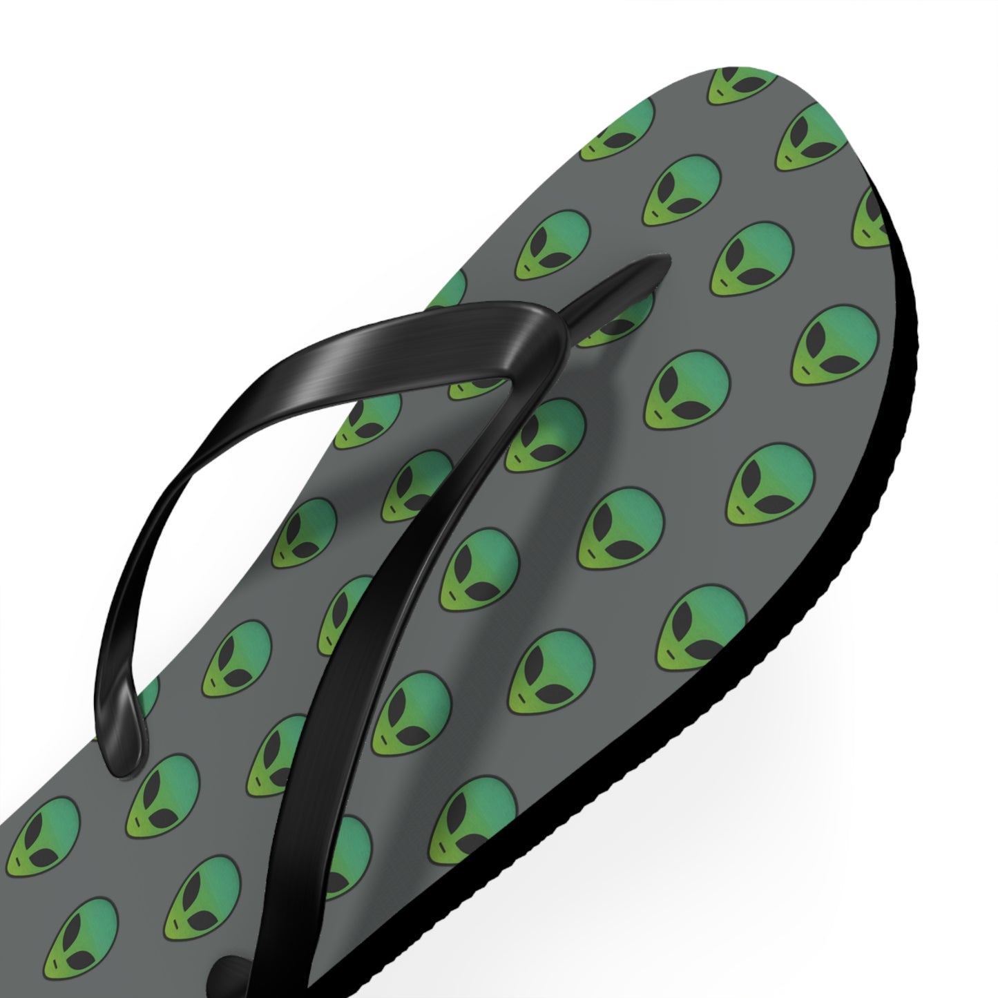 Alien Print Flip Flops, Summer Beach Sandals, Fun Footwear, Vacation Accessories, Unique Gift for UFO Lovers