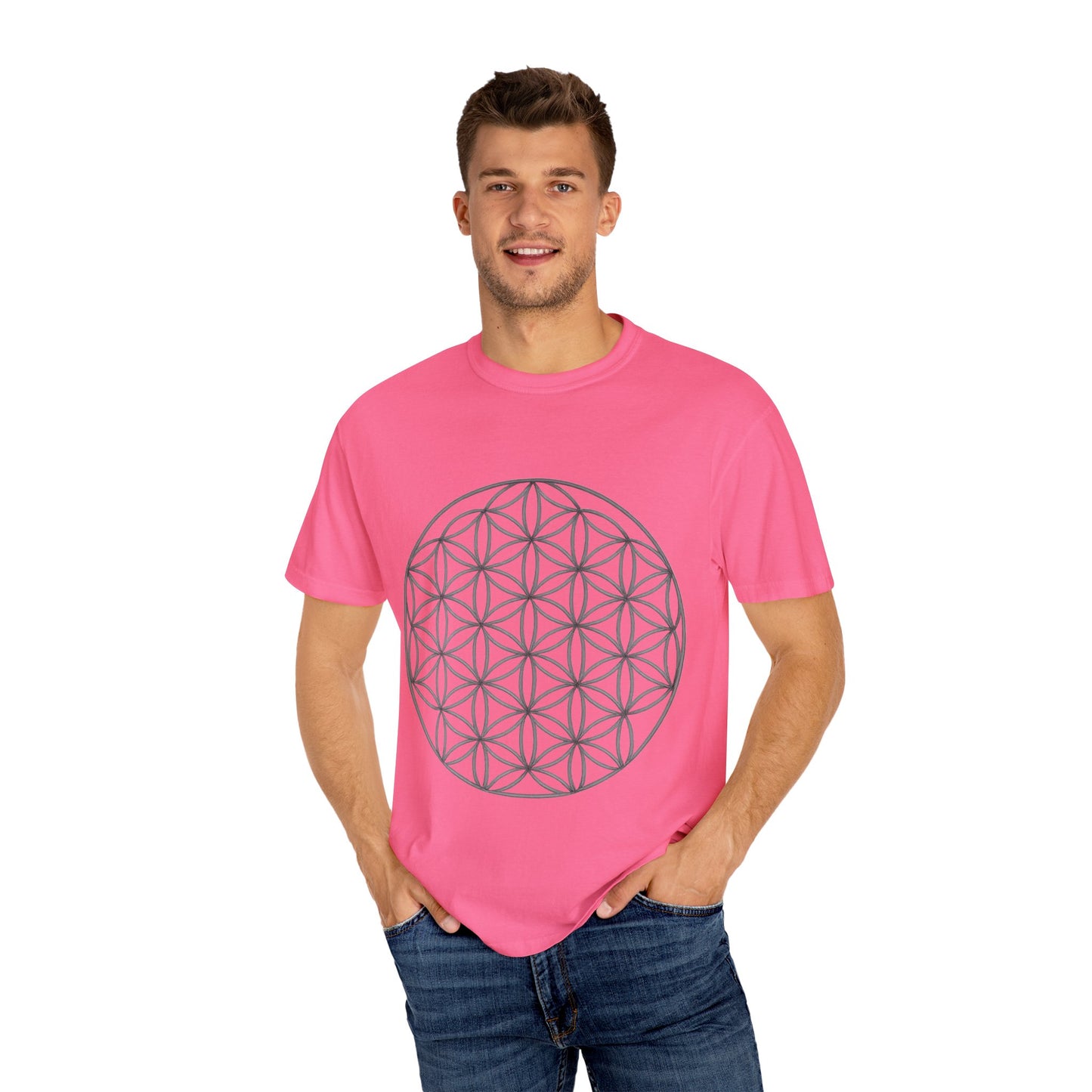 Flower of Life Unisex T-shirt - Mindful Gift, Spiritual Apparel, Cosmic Vibes, Meditation Shirt, Eco-friendly Fashion