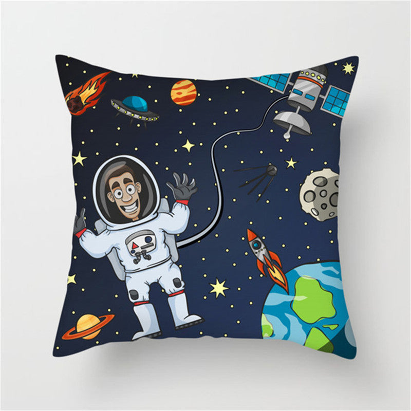 π Spaceship & Astronaut Pillow Cover β Comfort from the Cosmos