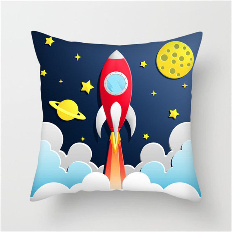 π Spaceship & Astronaut Pillow Cover β Comfort from the Cosmos