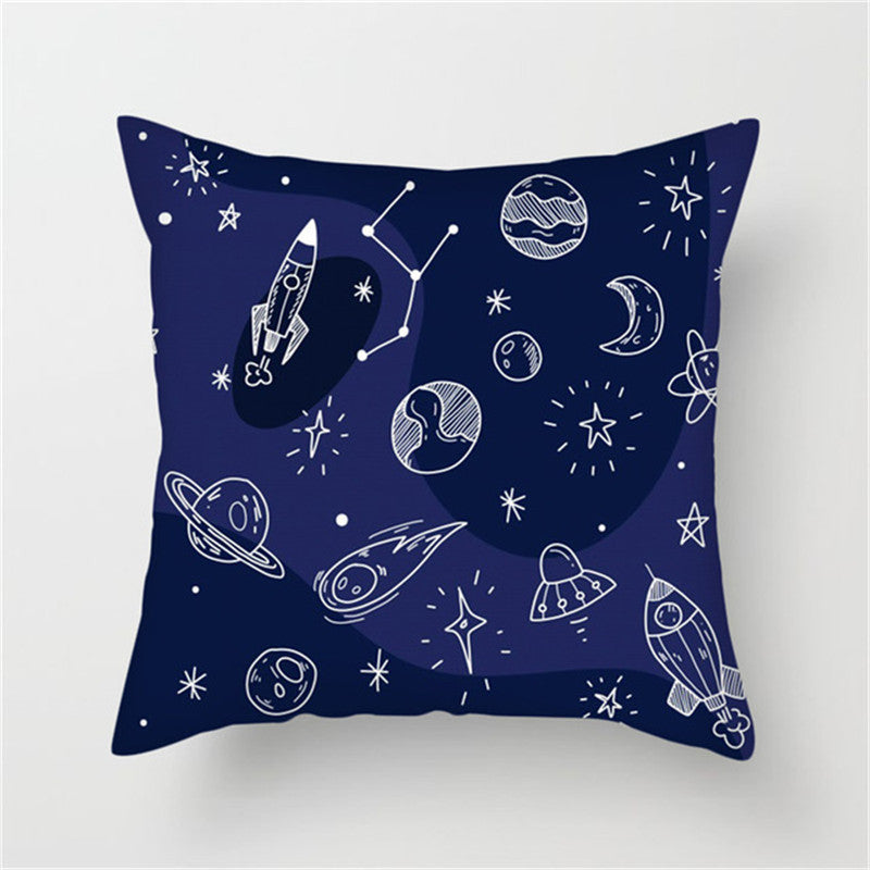 π Spaceship & Astronaut Pillow Cover β Comfort from the Cosmos