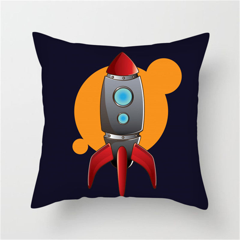 π Spaceship & Astronaut Pillow Cover β Comfort from the Cosmos