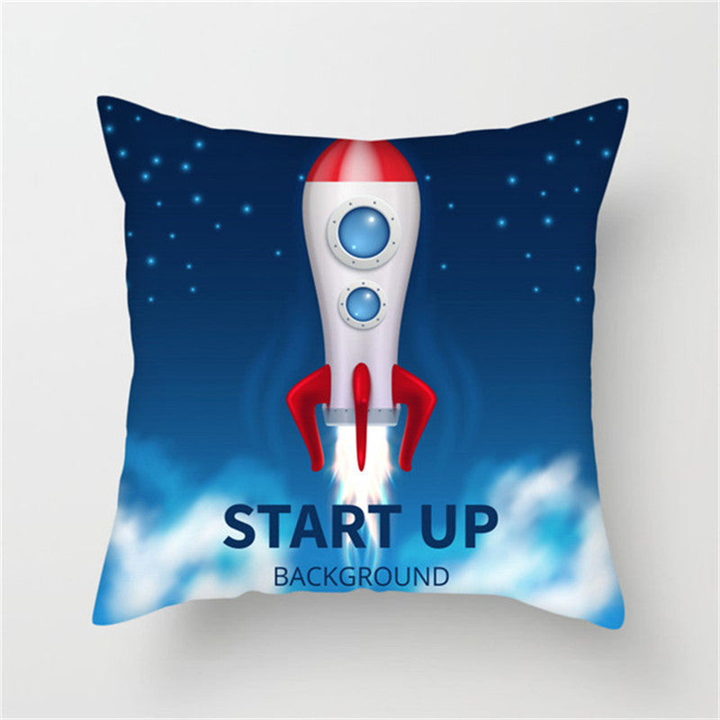 π Spaceship & Astronaut Pillow Cover β Comfort from the Cosmos
