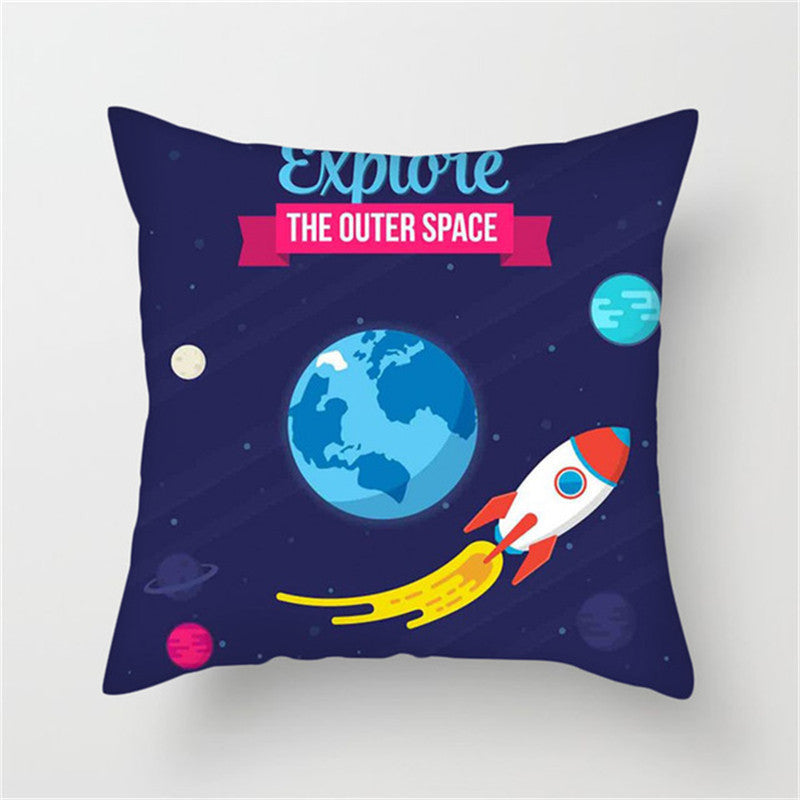 π Spaceship & Astronaut Pillow Cover β Comfort from the Cosmos