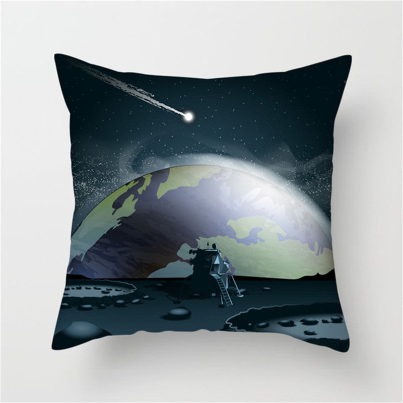 π Spaceship & Astronaut Pillow Cover β Comfort from the Cosmos