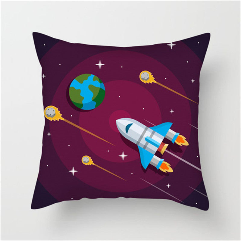 π Spaceship & Astronaut Pillow Cover β Comfort from the Cosmos