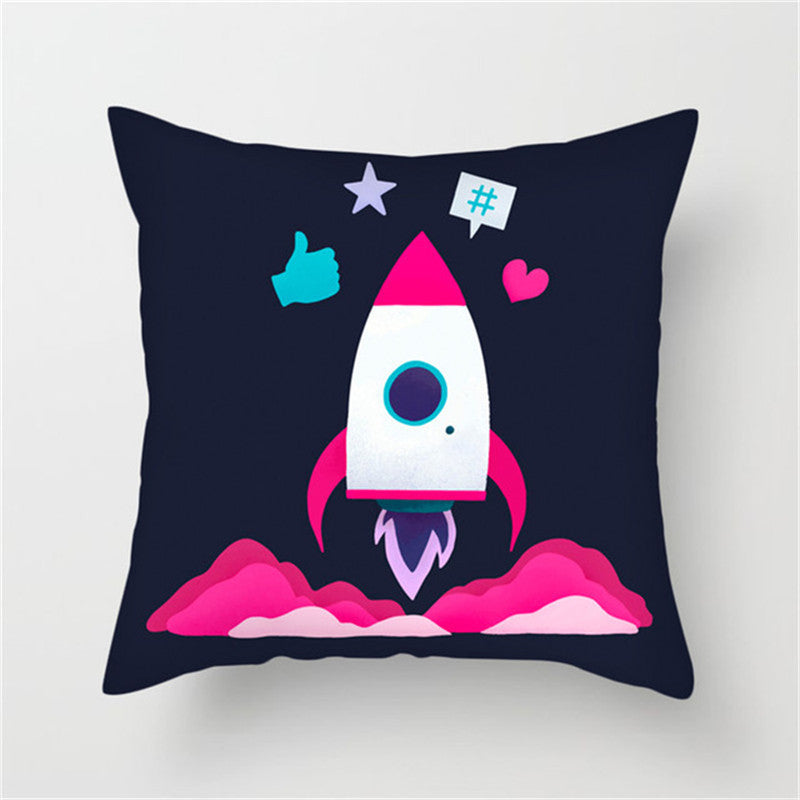 π Spaceship & Astronaut Pillow Cover β Comfort from the Cosmos