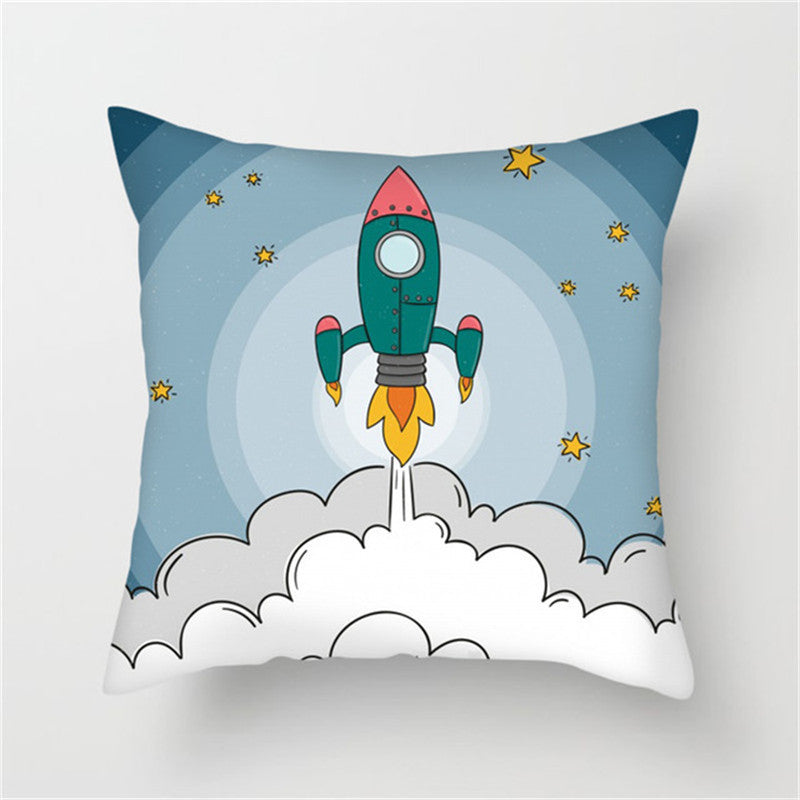 π Spaceship & Astronaut Pillow Cover β Comfort from the Cosmos