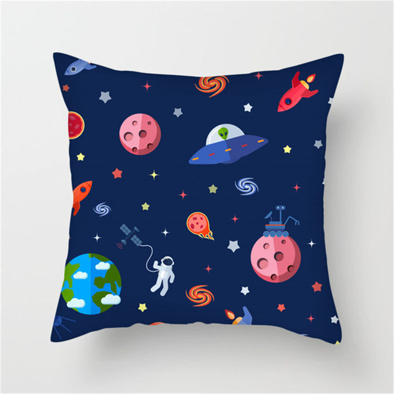 π Spaceship & Astronaut Pillow Cover β Comfort from the Cosmos