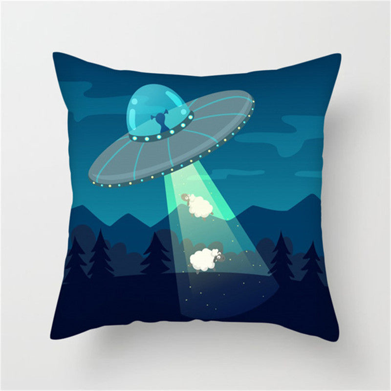 π Spaceship & Astronaut Pillow Cover β Comfort from the Cosmos