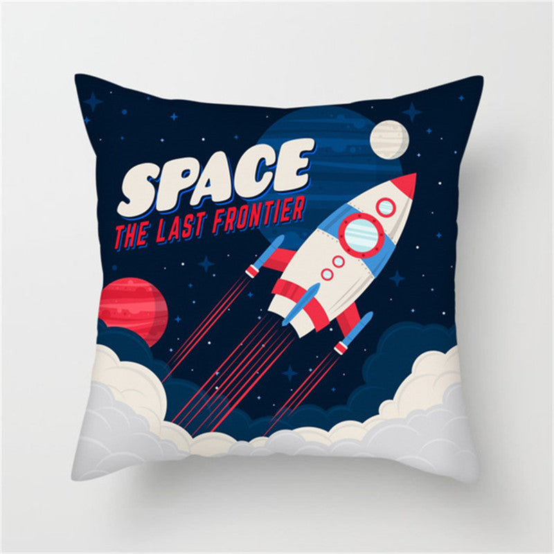 π Spaceship & Astronaut Pillow Cover β Comfort from the Cosmos