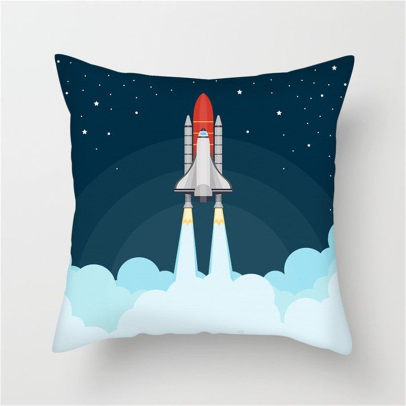 π Spaceship & Astronaut Pillow Cover β Comfort from the Cosmos