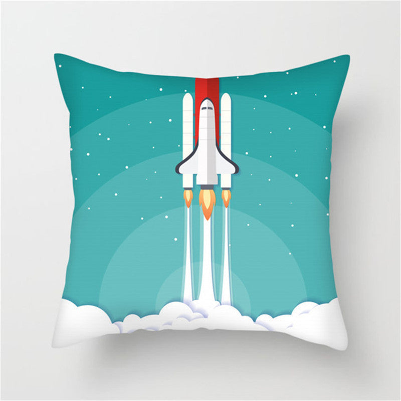 π Spaceship & Astronaut Pillow Cover β Comfort from the Cosmos