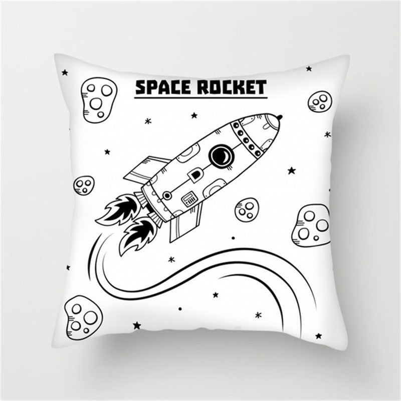 π Spaceship & Astronaut Pillow Cover β Comfort from the Cosmos