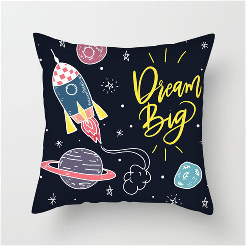 π Spaceship & Astronaut Pillow Cover β Comfort from the Cosmos