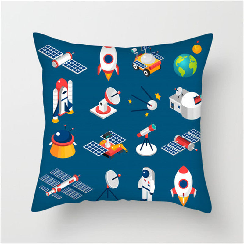π Spaceship & Astronaut Pillow Cover β Comfort from the Cosmos