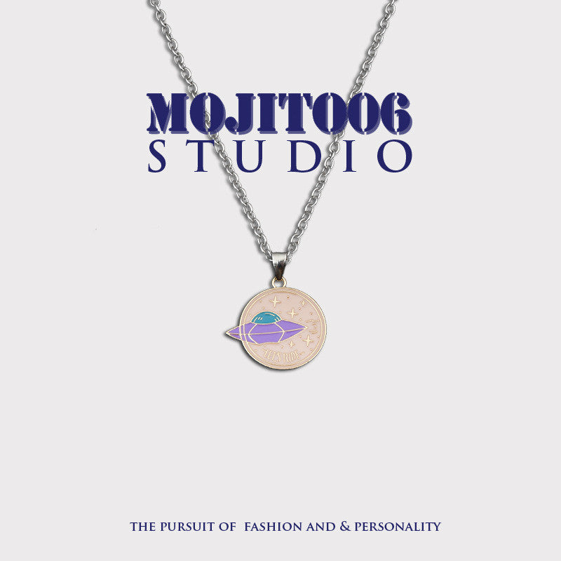 🛸 UFO Pendant Necklace – Subtle Signal. Stellar Style.
