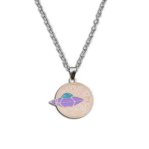 🛸 UFO Pendant Necklace – Subtle Signal. Stellar Style.