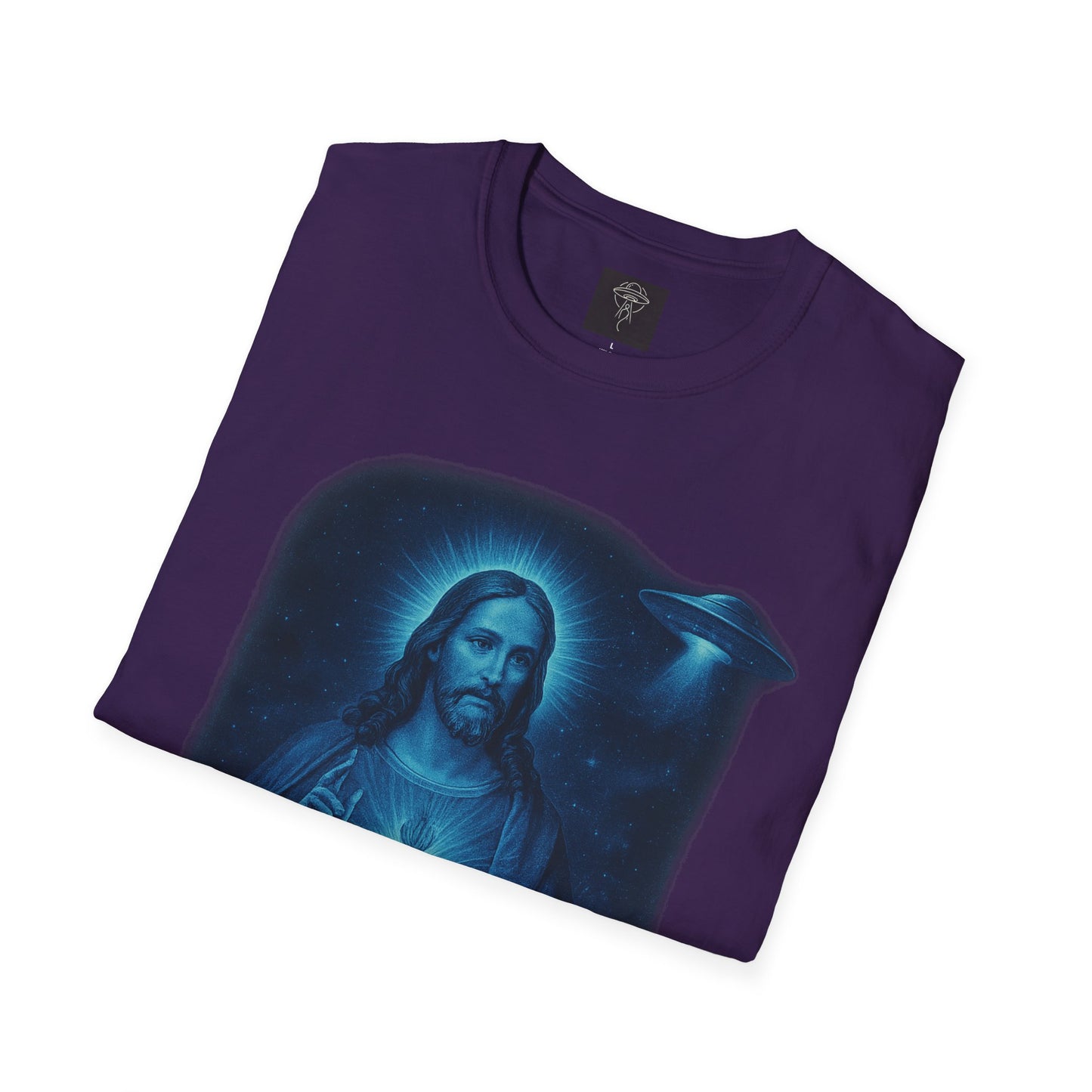 Sacred Glow Unisex T-Shirt, Spiritual Tee, Jesus Graphic Shirt, Inspirational Apparel, Christian Gift, Casual Wear, UFO