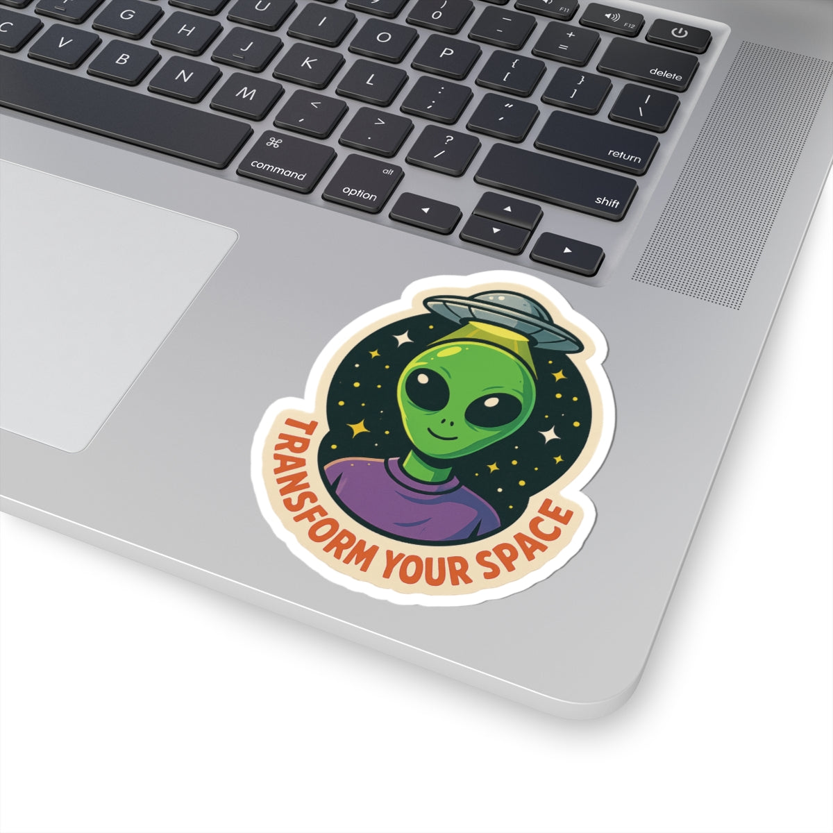Transform Your Space | Alien Vinyl Sticker Available in 2", 3", 4", and 6" sizes | Square Glossy Kiss-Cut Sticker | Free Shipping