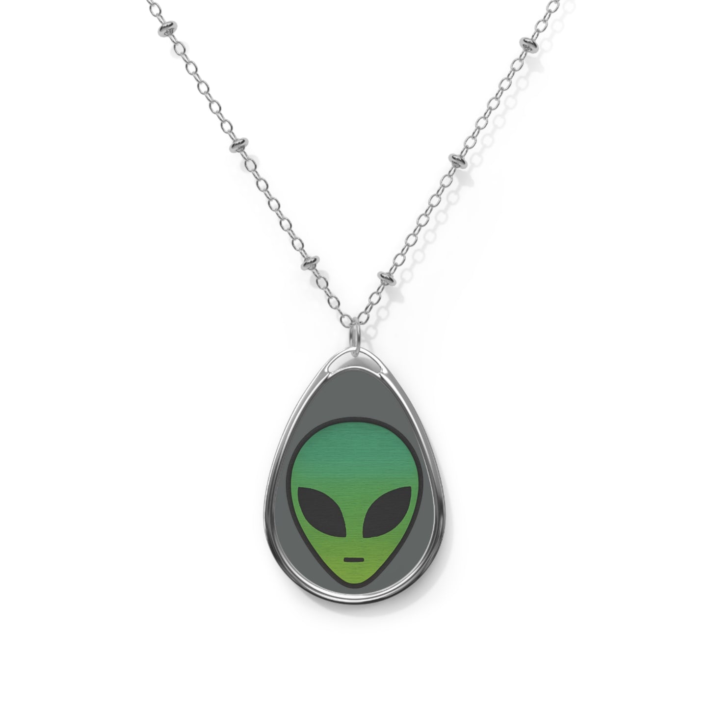 Alien Teardrop Necklace, Cute Alien Jewelry, Out of This World Gift, Sci-Fi Necklace, Space Lover Accessory