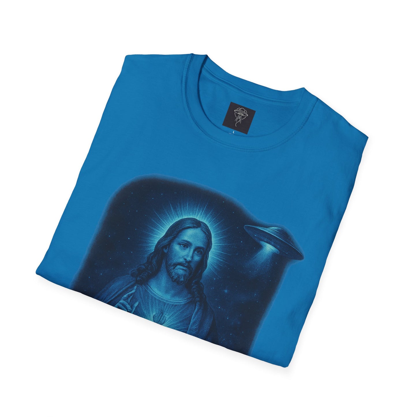 Sacred Glow Unisex T-Shirt, Spiritual Tee, Jesus Graphic Shirt, Inspirational Apparel, Christian Gift, Casual Wear, UFO
