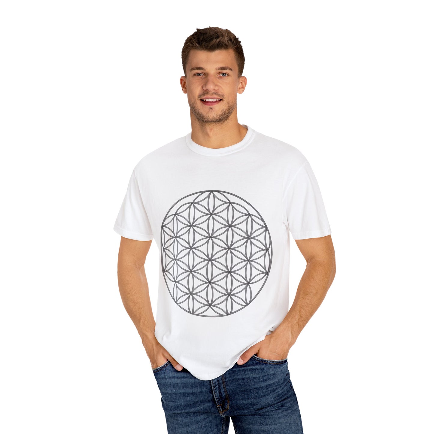 Flower of Life Unisex T-shirt - Mindful Gift, Spiritual Apparel, Cosmic Vibes, Meditation Shirt, Eco-friendly Fashion