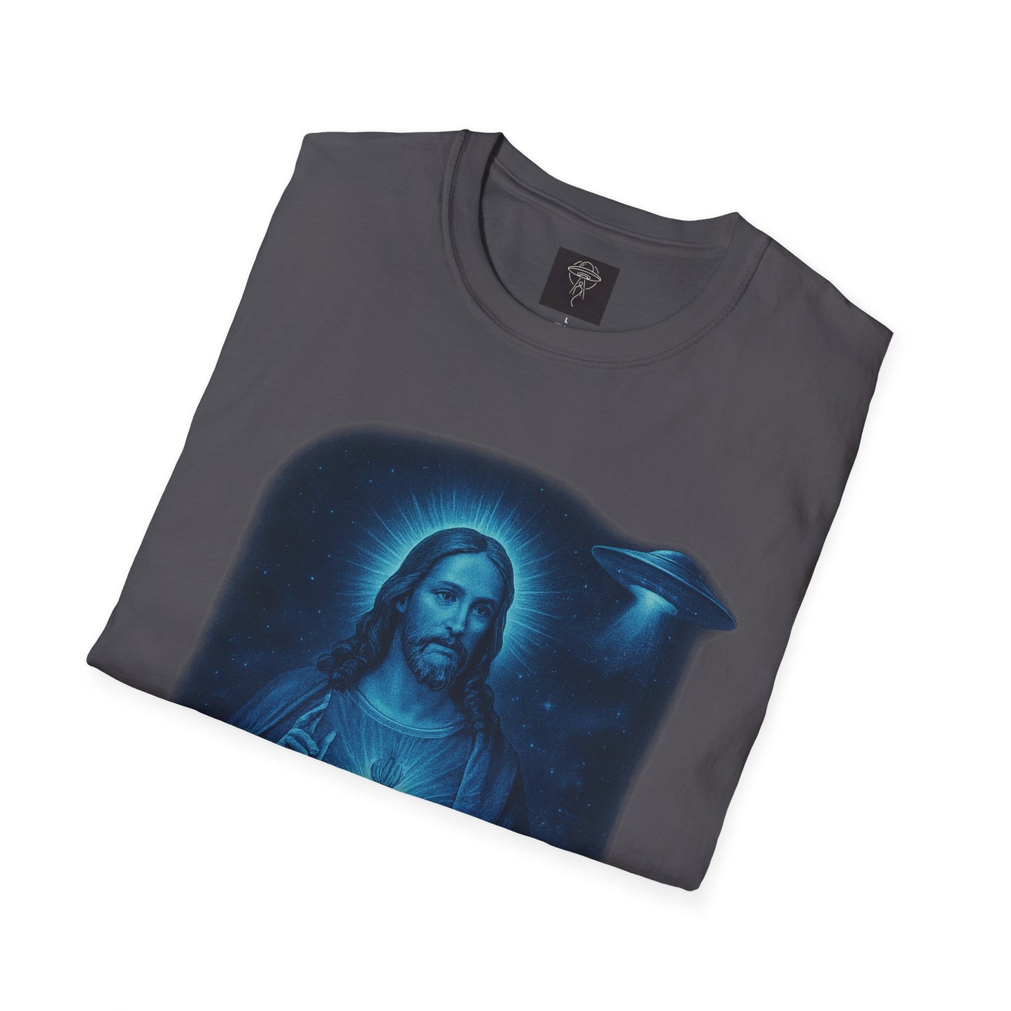 Sacred Glow Unisex T-Shirt, Spiritual Tee, Jesus Graphic Shirt, Inspirational Apparel, Christian Gift, Casual Wear, UFO