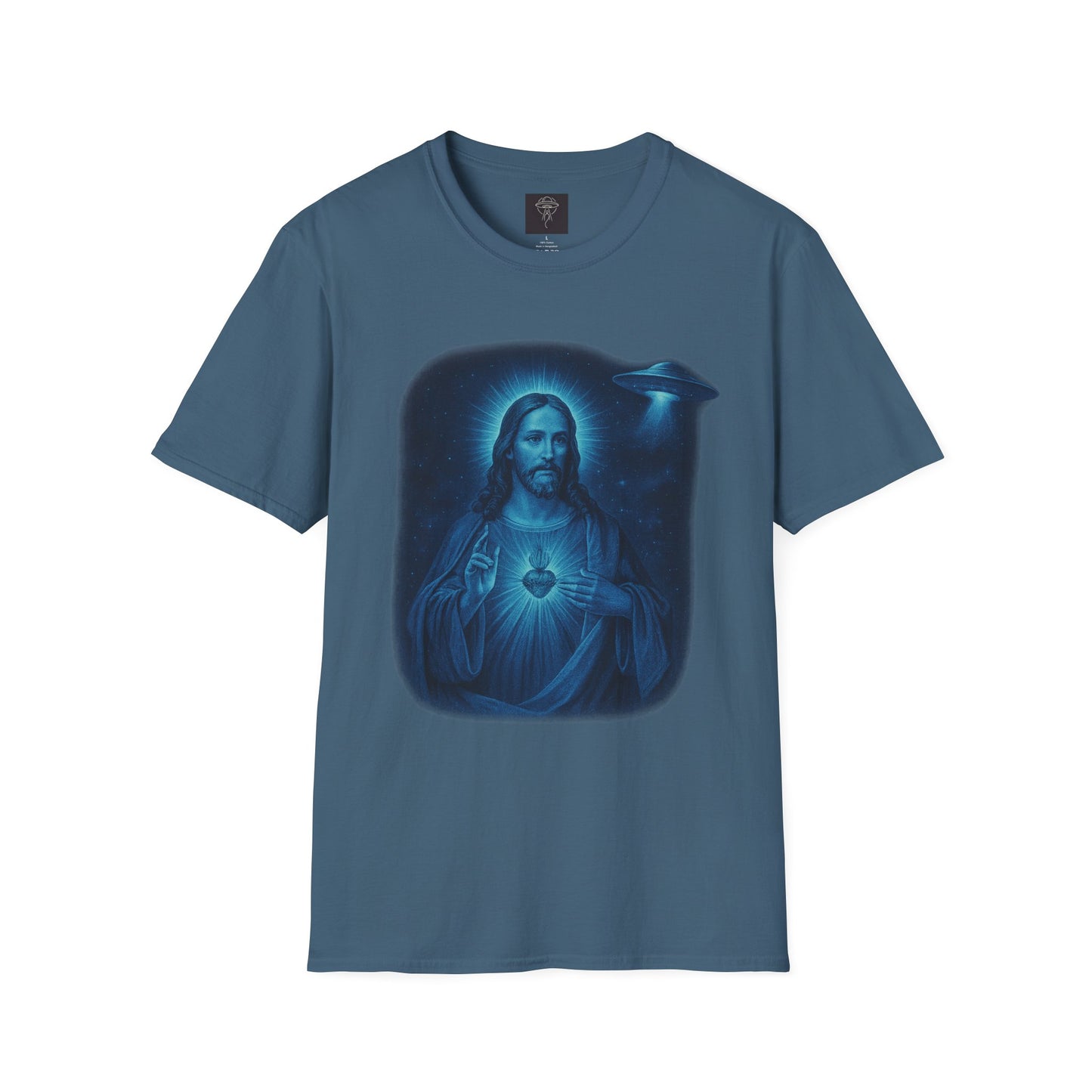 Sacred Glow Unisex T-Shirt, Spiritual Tee, Jesus Graphic Shirt, Inspirational Apparel, Christian Gift, Casual Wear, UFO