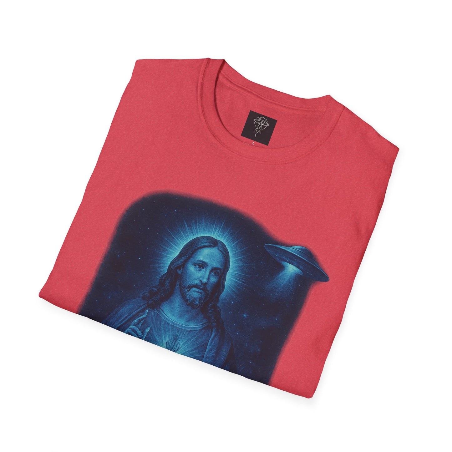 Sacred Glow Unisex T-Shirt, Spiritual Tee, Jesus Graphic Shirt, Inspirational Apparel, Christian Gift, Casual Wear, UFO
