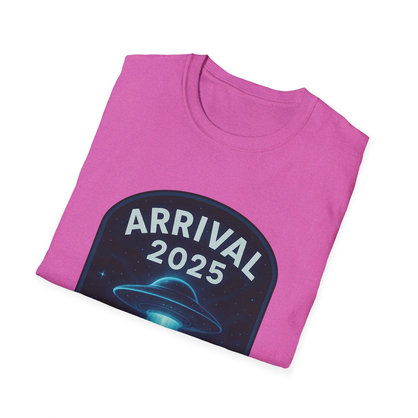 Unisex UFO Arrival 2025 T-Shirt, Funny Graphic Tee, Gift for Space Lovers, Sci-Fi Apparel, Alien Enthusiast Shirt, Casual Wear