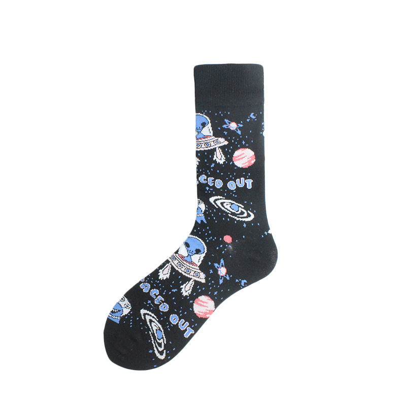 🧦 Alien Planet Cotton Socks – Step Into the Mystery