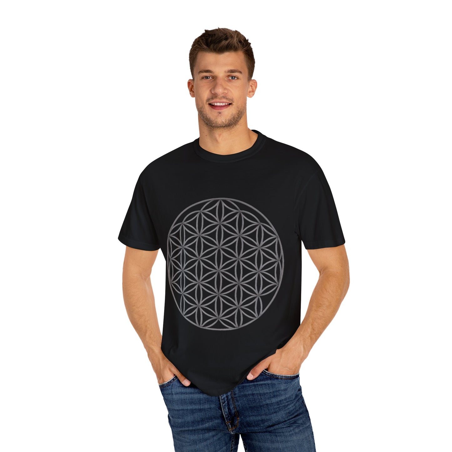 Flower of Life Unisex T-shirt - Mindful Gift, Spiritual Apparel, Cosmic Vibes, Meditation Shirt, Eco-friendly Fashion