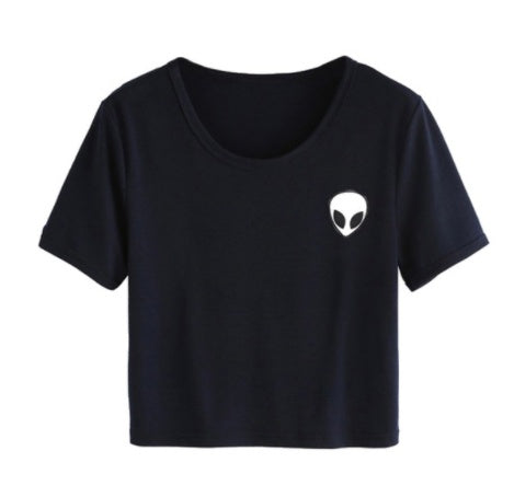 Classic Alien Head Crop Tee – Manches Courtes